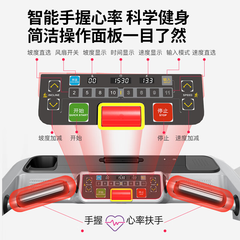 捷瑞特跑步机家庭用减震跑步机健身房专业运动健身器材xt300经典版本