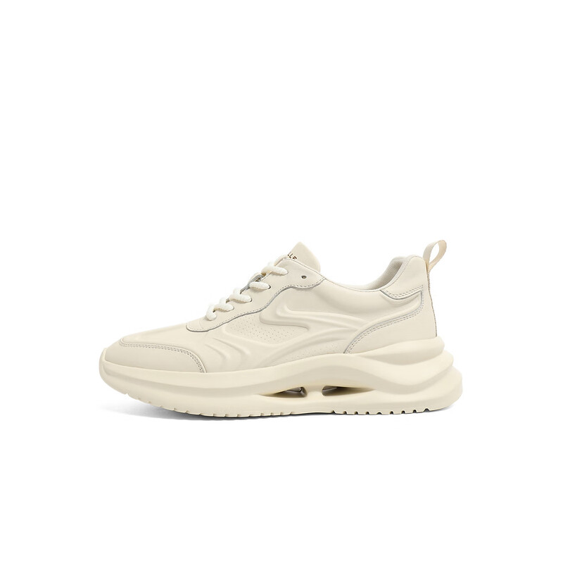 百丽厚底增高休闲鞋2023秋季新打孔透气轻便运动风老爹鞋A1293CM3预售 白色 38