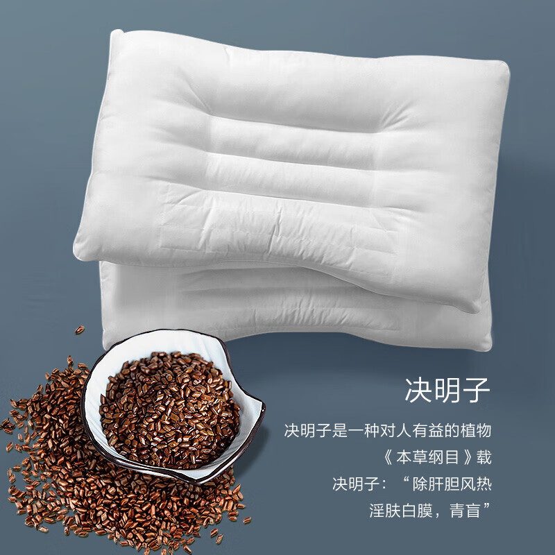 富安娜京爆 枕头芯颈椎枕芯决明子成人枕头两只深度睡眠枕一对装74*48cm