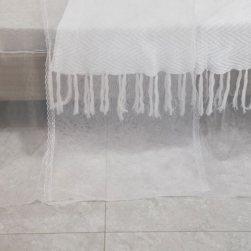 富安娜家纺蚊帐三开门简约落地帐防蚊 加粗加厚支架易安装格致时光1.8米