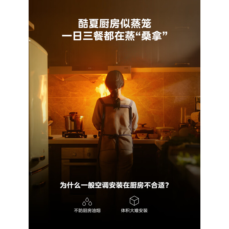 美的（Midea）厨清凉 厨房空调 专用吸顶式 1.5匹变频 防油烟 大冷量 易安装CKF-35XW/BN8Y-XD200【包安装】