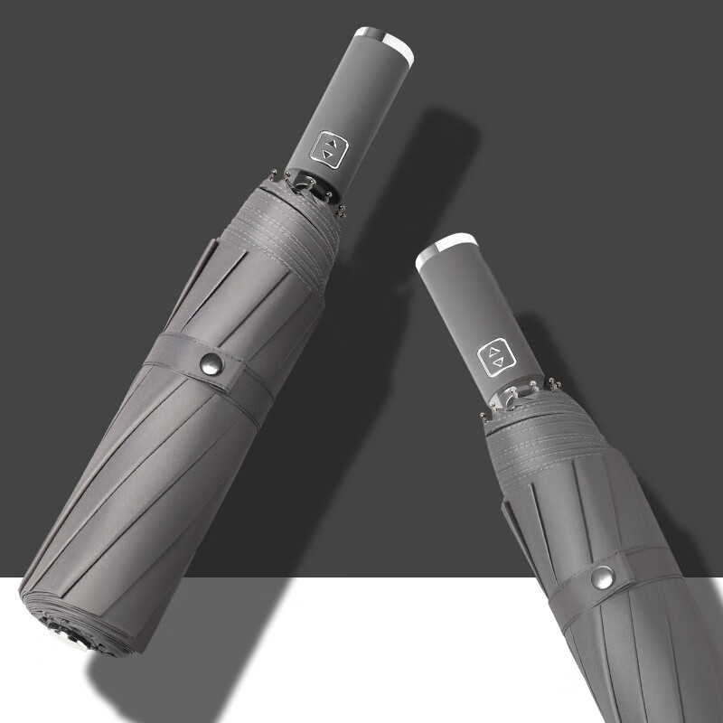 艾逸瑶选 朋克系列10骨加厚黑胶超大全自动晴雨伞 YS-1846 袋装