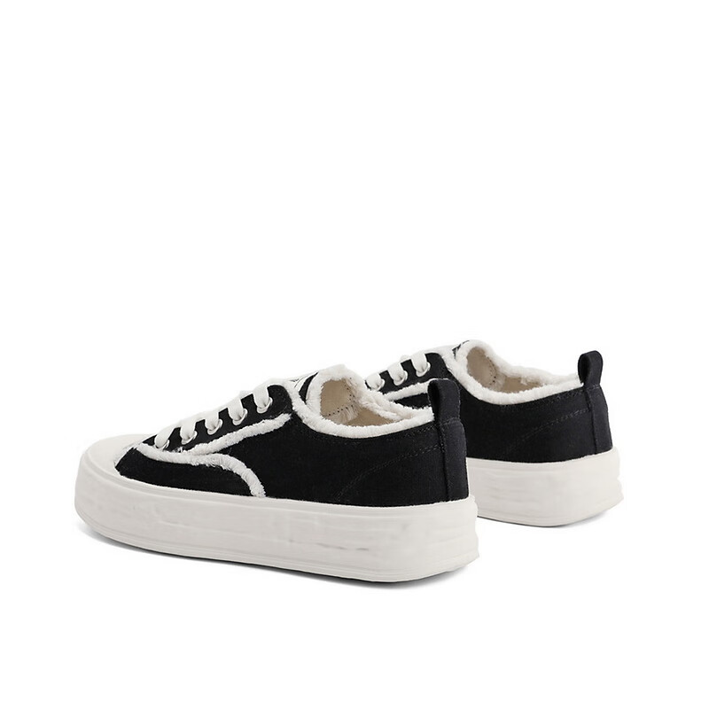 百丽印花帆布鞋童鞋2023春季新商场同款磨毛设计休闲鞋70090A83 黑色 36