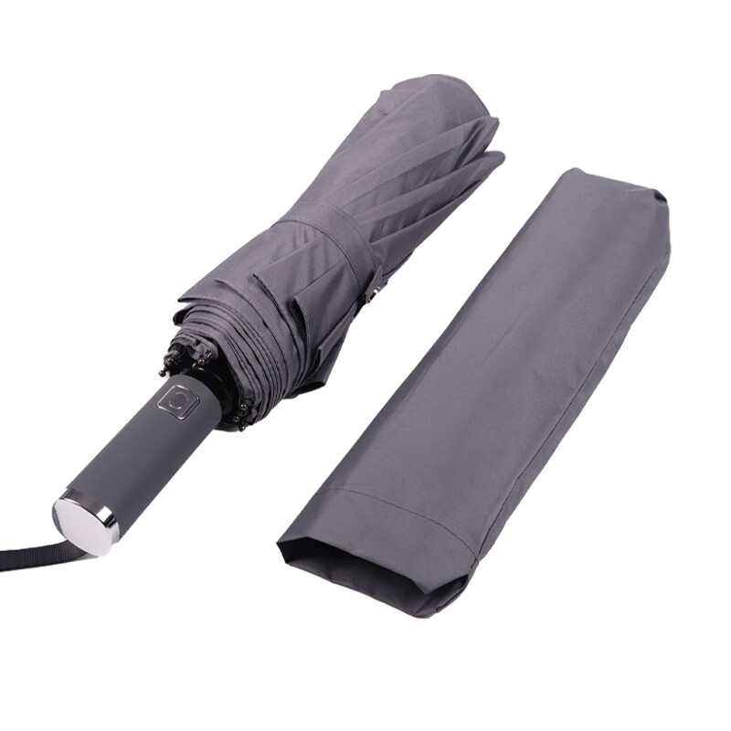 艾逸瑶选 朋克系列10骨加厚黑胶超大全自动晴雨伞 YS-1846 袋装