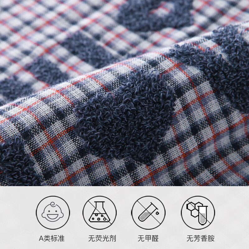 金号A类纯棉毛巾方巾组合装日式提花纱布毛圈双层工艺面巾抹手巾4条