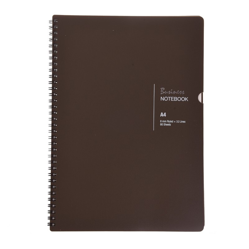 史泰博 PP面螺旋 日记本 办公专用记事本会议记录本 学生专用笔记本文具本子 加厚 A4深蓝色 80页 单本