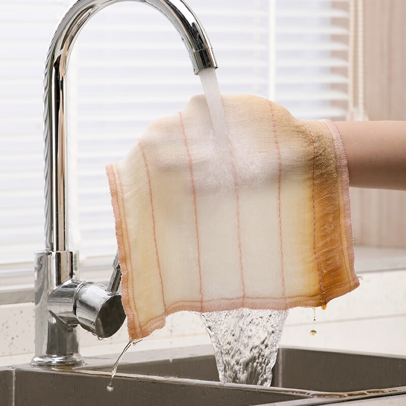 茶花（CHAHUA）茶花夹层棉柔抹布（3包9片装）加厚清洁洗碗布 【3包9片装】颜色随机 30CM*30CM