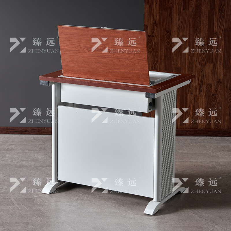 臻远ZY4012422隐藏式翻转电脑桌培训桌办公桌C款单人位