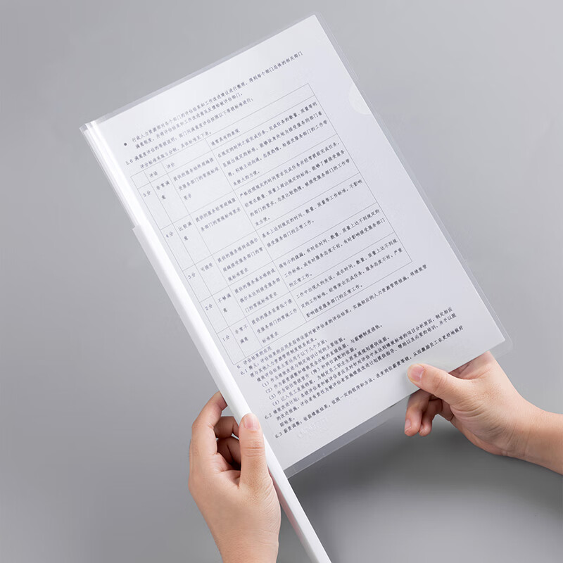 得力(deli)5只A4加宽加厚14mm拉杆夹 透明抽杆文件夹报告夹 资料简历夹5532白色