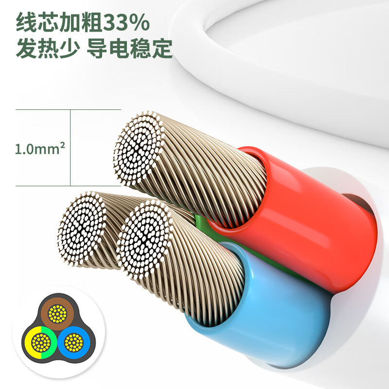 得力（deli）新国标插座 插线板/插排/排插/接线板/拖线板 超功率保护防过载 3995S 6位总控全长3米