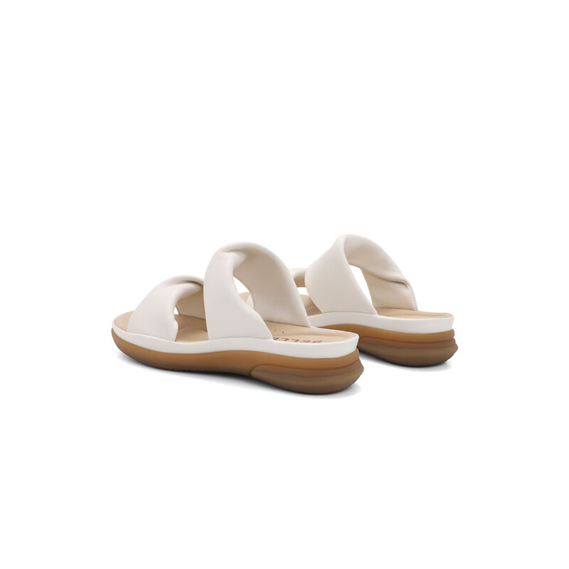 百丽扭结休闲凉鞋女2023夏季新商场同款舒适凉拖外穿Z6F1DBL3 米白-凉拖 36