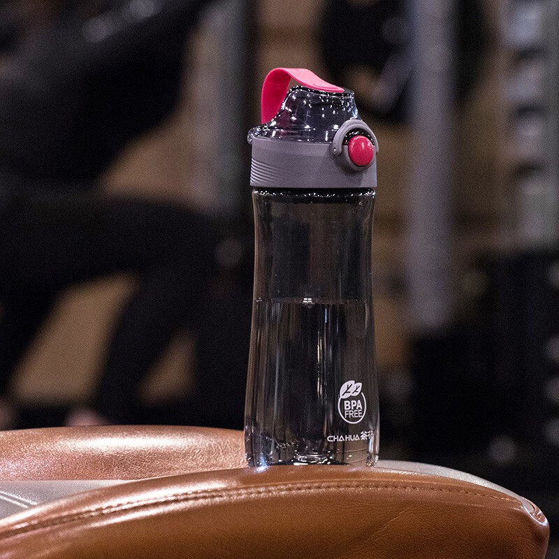 茶花派乐tritan水杯按压弹盖水杯男塑料便携运动水壶女户外健身杯随行杯子 【tritan】红色440ml