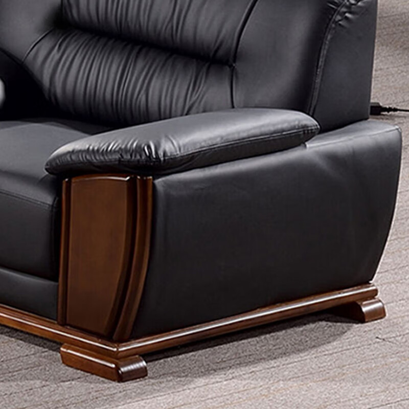 臻远ZYJJ-80281办公沙发茶几组合简约会客沙发商务皮沙发 牛皮三人位