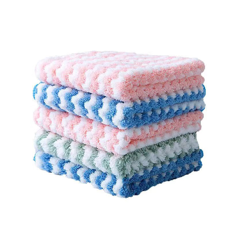 艾逸瑶选洁珊瑚绒多色抹布5片装 JQ-0111