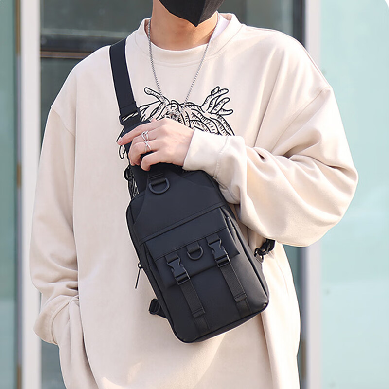 酷龙达户外休闲大容量胸包斜挎包时尚斜背包学生单肩包男生女生简约腰包 CLD-B24511款