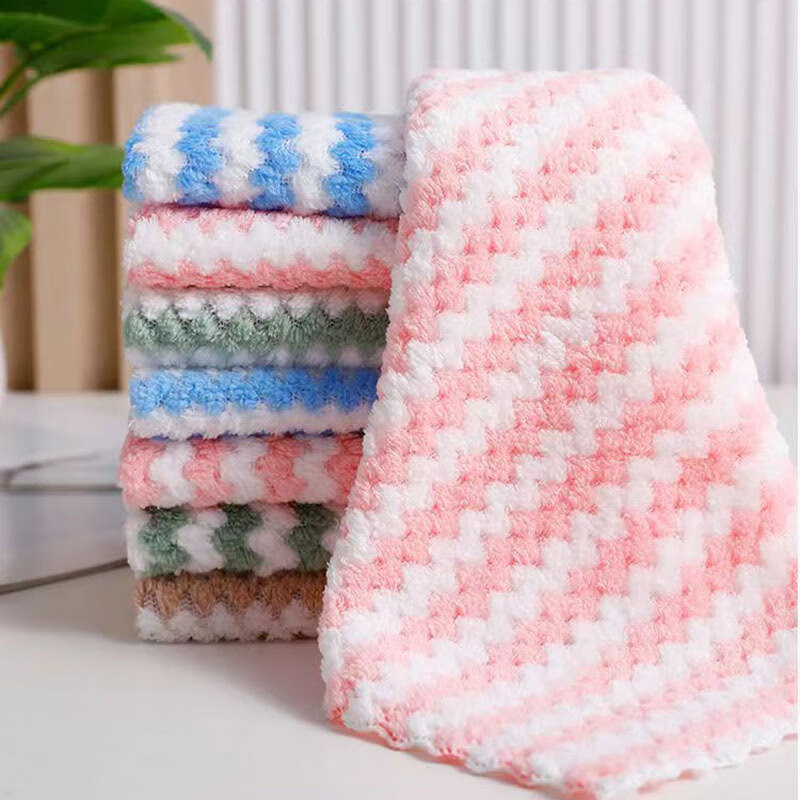 艾逸瑶选 逸洁珊瑚绒多色抹布5片装 JQ-0111