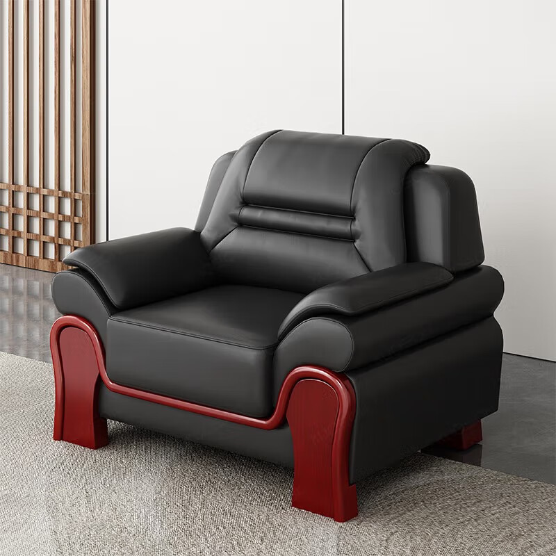 臻远 ZYJJ-80276办公室沙发简约商务沙发茶几组合休闲沙发 牛皮3+1+1