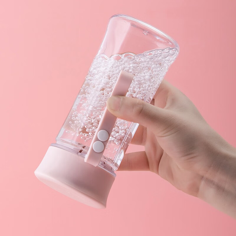 茶花新款爱巧水杯便携时尚杯有盖带绳女生杯滤网美观塑料400ML 【蓝色】随手杯400ML