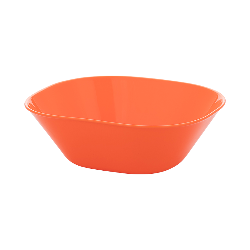 茶花（CHAHUA） 茶花水果盘果盆客厅沙拉水果盆塑料创意时尚沙拉碗 2787方形橘色1个