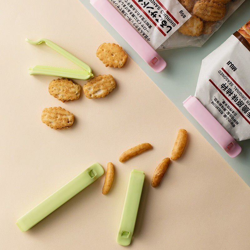 茶花封口夹食品袋保鲜密封夹家用零食封口防潮奶粉茶叶塑料夹子 【3件套】小号+中号+大号