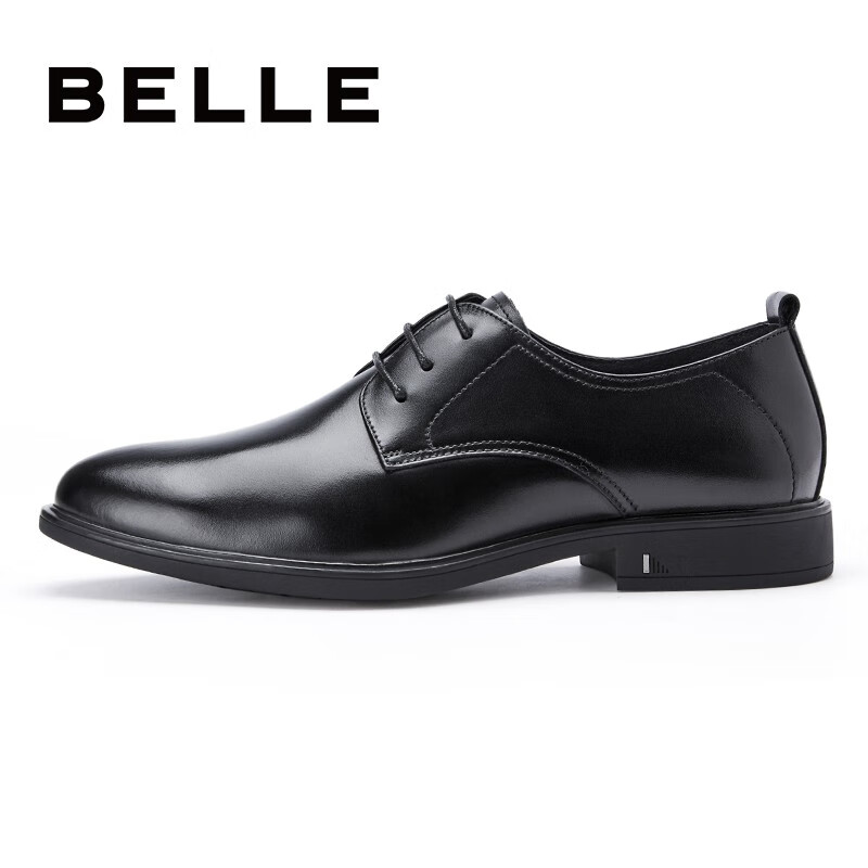 百丽正装鞋男商场同款商务婚鞋皮鞋6VD01AM0 黑色 42