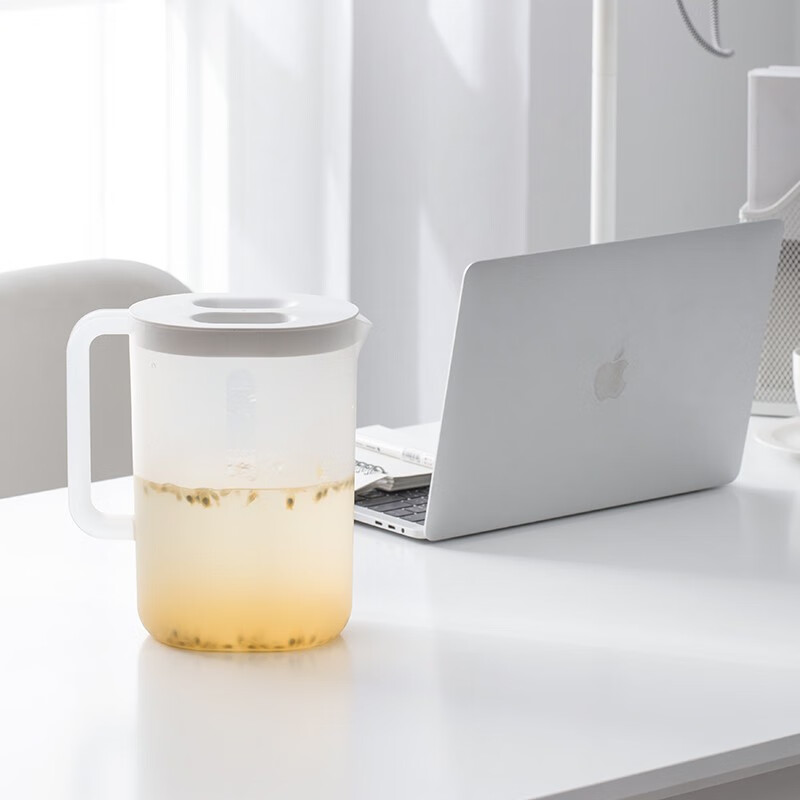 茶花（CHAHUA）茶花冷水瓶 塑料大容量透明凉水杯凉水瓶果汁壶冷饮瓶 【2.2L】优乐凉水壶L-透明绿