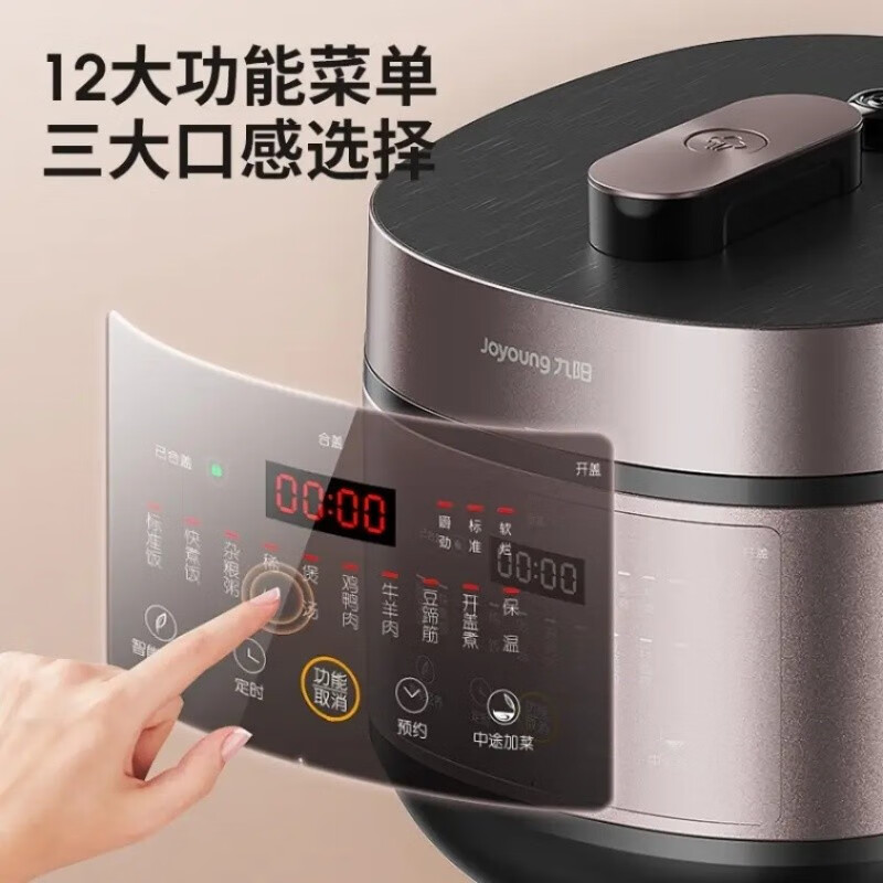 九阳（Joyoung）电压力锅 铁釜胆家用电压力煲智能预约多功能高压锅高颜值小巧 Y-50C29S