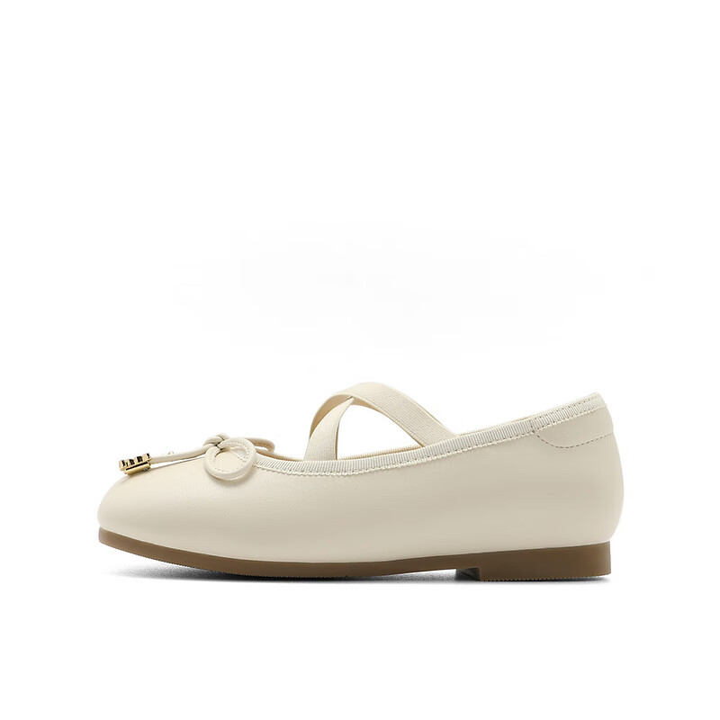 百丽童鞋芭蕾风玛丽珍2023秋季新商场同款温柔蝴蝶结单鞋BZZ14C83 米色 28