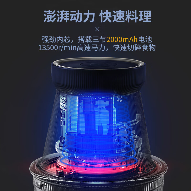 摩飞电器（Morphyrichards） 绞肉机家用电动 玻璃碗多能料理机 绞馅机碎肉搅肉机切菜辅食 MR9402蓝色无线版