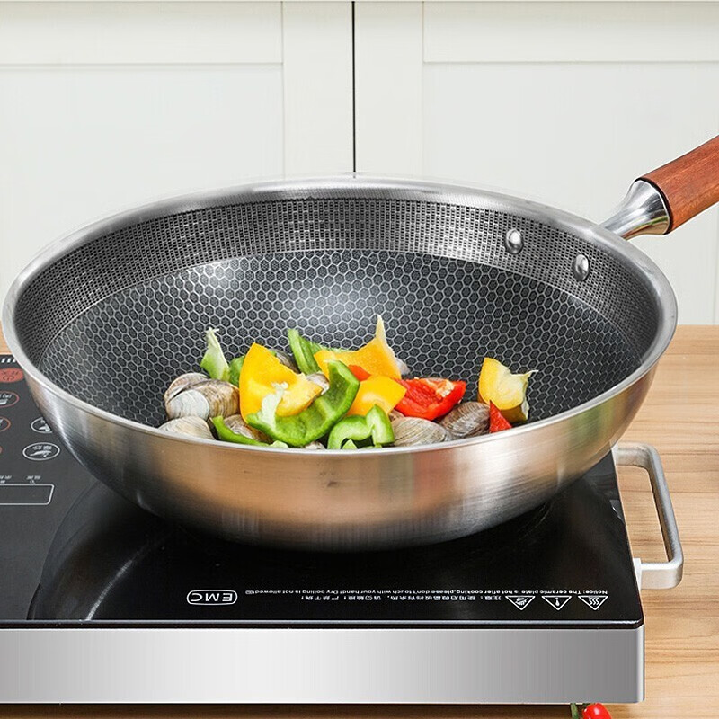 康巴赫（KBH）炒锅炒菜锅风味蜂窝炒锅32cm电磁炉通用CFW32D12