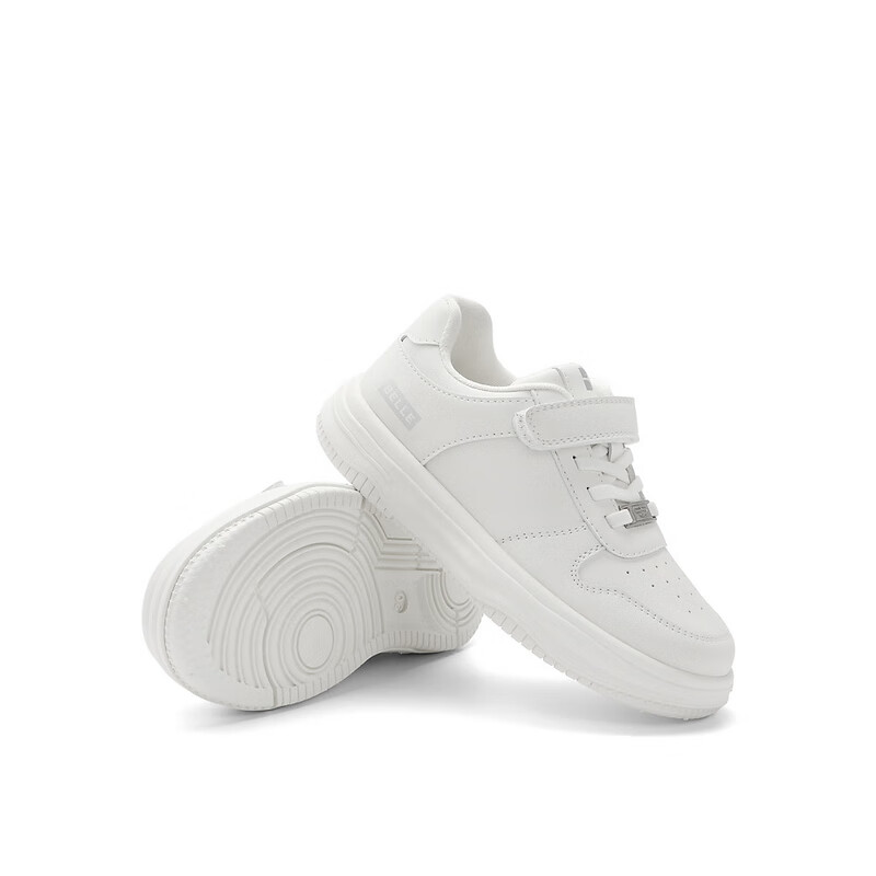 百丽童鞋魔术贴小白鞋2023秋季新商场同款舒适简约板鞋A3102C83 白色 31