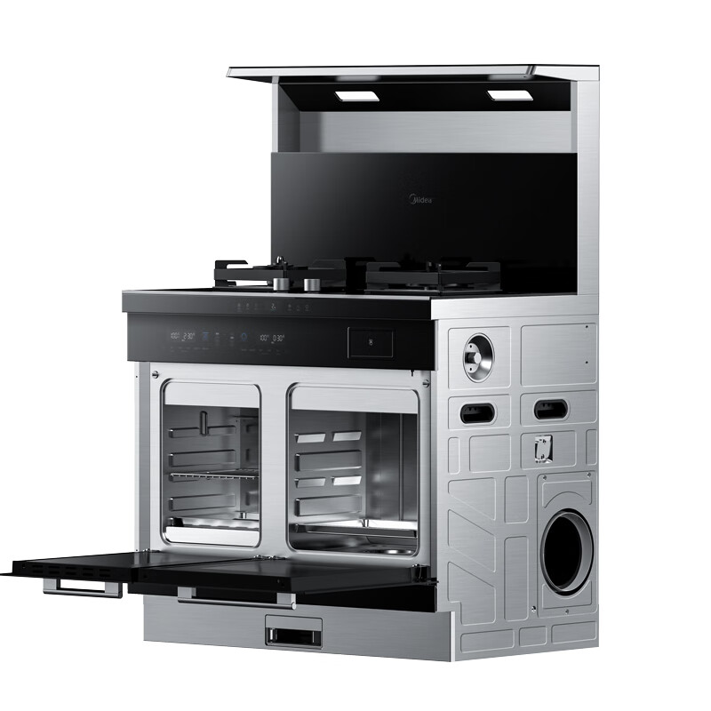 美的 (Midea) 集成灶蒸烤一体集成灶 独立蒸烤箱一体机 蒸箱烤箱一体式 抽油烟机套装 M03ZK 天然气*