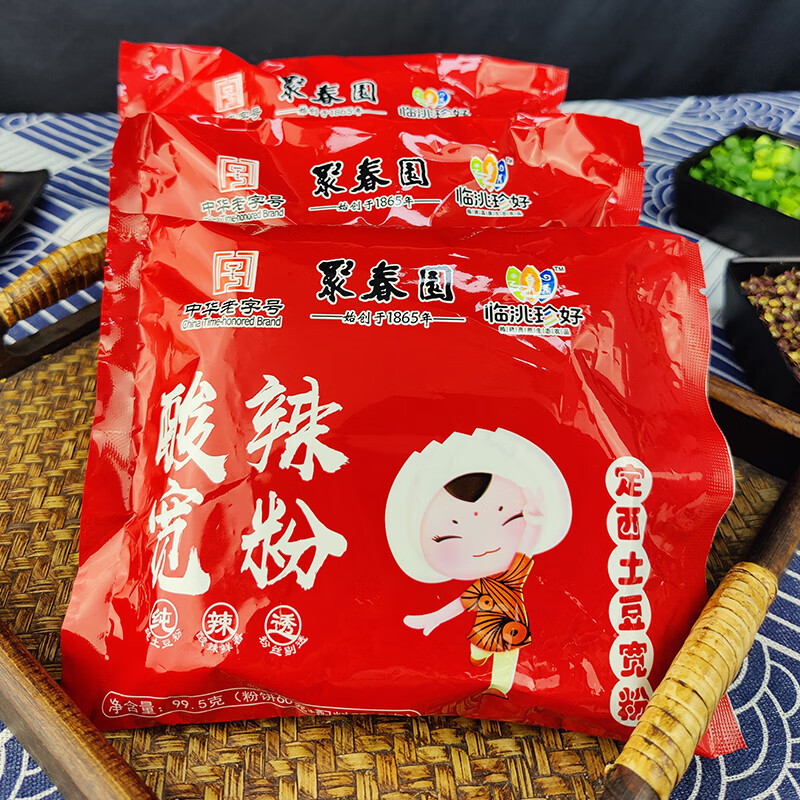 聚春园官方网红宽粉酸辣粉鸭汤粉丝宿舍夜宵方便速食即食冲泡懒人泡面 酸辣宽粉99.5g*8包