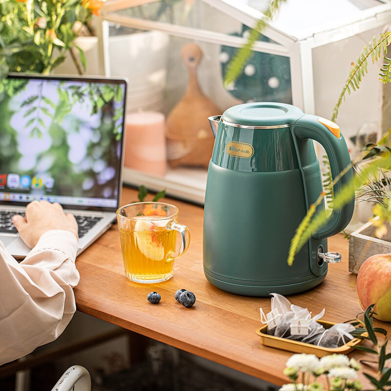 小熊烧水壶电水壶保温热水壶电热水壶开水壶1.5L大容量养生 ZDH-Q15E1【企业采购】支持一件代发