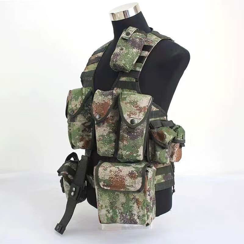荣兵 林地星空战斗携行具战士单兵战术背心马甲子弹袋防护装备丛林款11件套（步枪配置）
