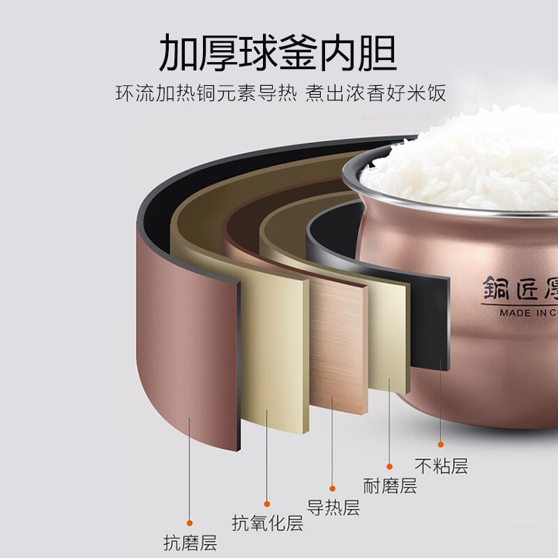 九阳（Joyoung）5升智能家用一锅双胆多功能电压力锅压力煲铜匠大火开盖营养煮高压锅预约定时电高压锅Y-50C82