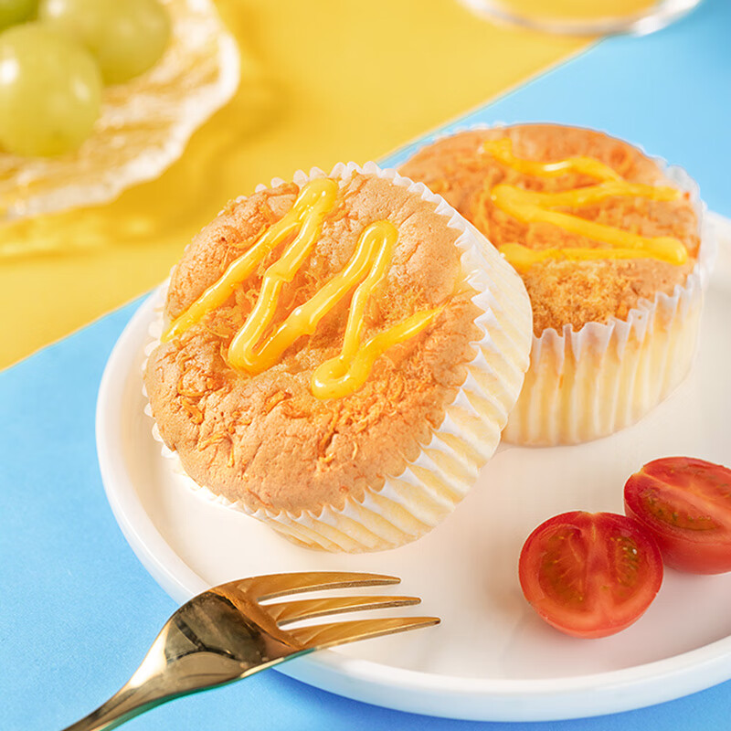 港荣蒸蛋糕 咸肉松味整箱饼干蛋糕 营养早餐办公室面包儿童休闲零食糕 肉松咸蛋糕480g