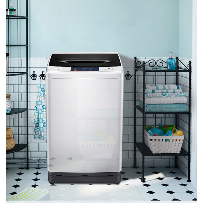 TCL 10公斤全自动大容量小体积波轮洗衣机 一键脱水 精致机身 强劲动力 B100F1C