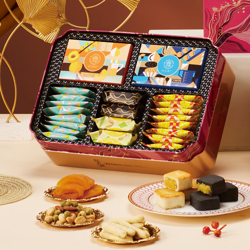 荣诚（Winsun）浪漫六重奏23年年货零食大礼包春节送礼曲奇糕点蛋卷下午茶小吃