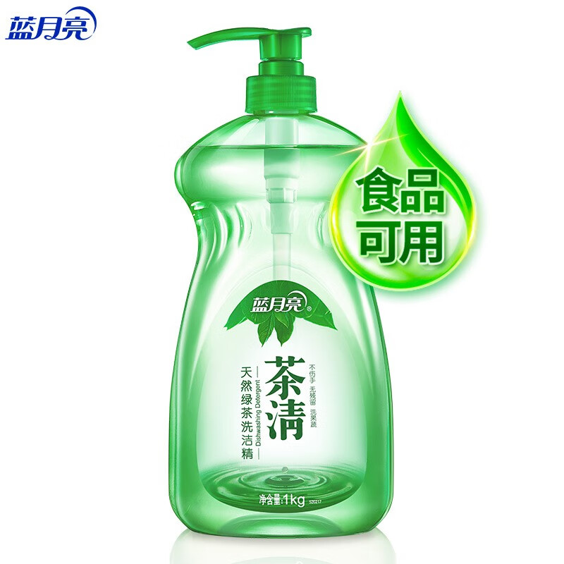 蓝月亮 茶清洗洁精 1kg/瓶 洗涤灵 果蔬餐具清洗剂 快速去油去农残 天然安全 温和不伤手
