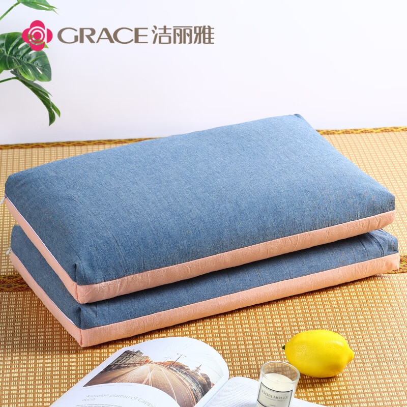 洁丽雅（Grace）纯棉荞麦枕头100%荞麦壳荞麦皮枕芯春夏秋季安睡枕颈椎枕 单只装