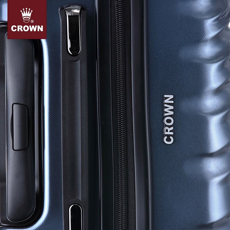 皇冠拉杆箱 时尚登机箱万向轮密码箱 C-F2017H 蓝金 20英寸