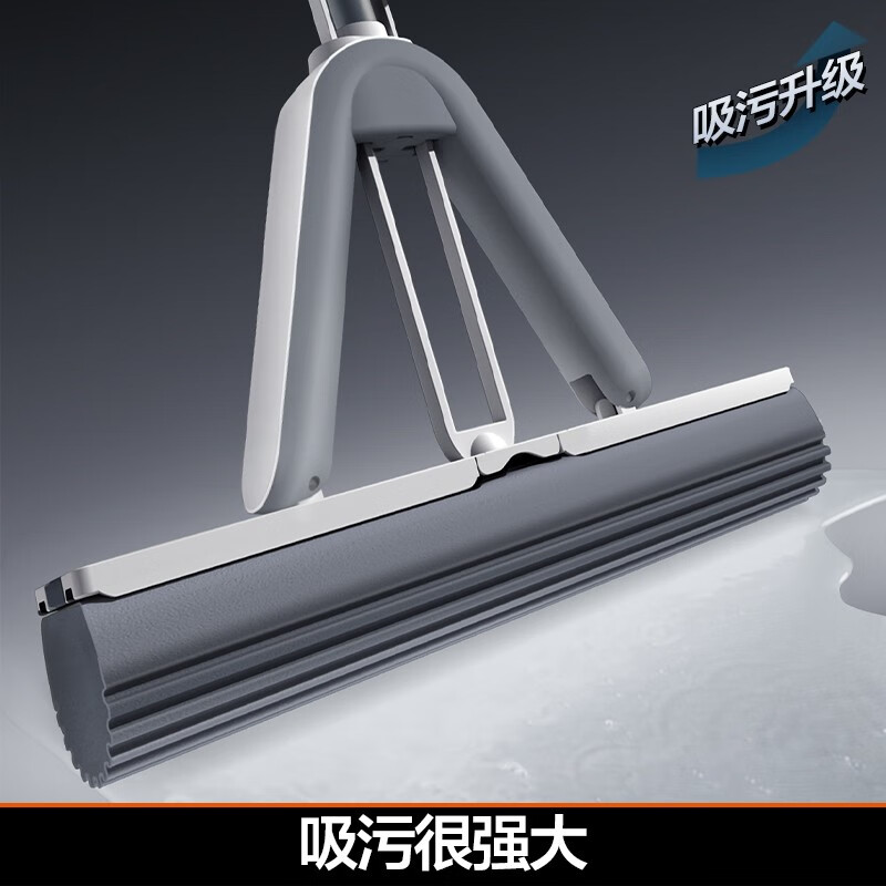 大卫新款胶棉拖把干湿两用一拖净挤水吸水海绵免手洗懒人家用拖布s 老婆设计款-共2个头