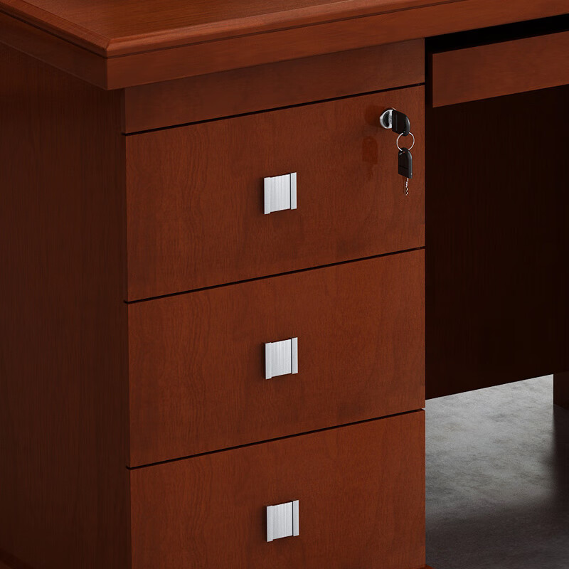 臻远 ZY-BT-23 油漆木皮办公桌电脑桌职员台主管经理桌1.4m 红胡桃色