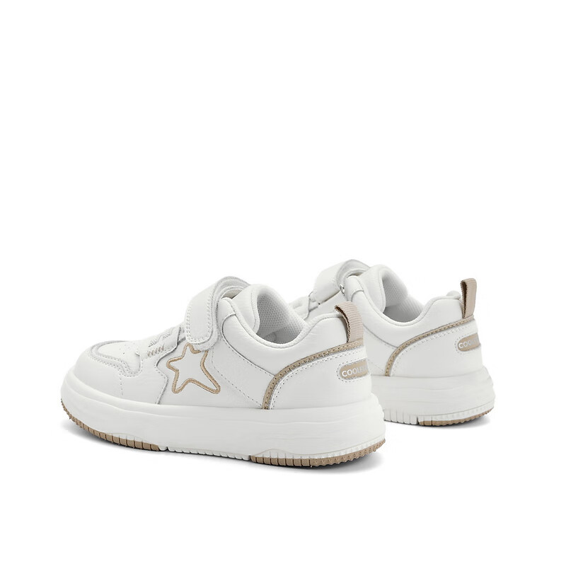 百丽星星小白鞋童鞋2023春季新商场同款清爽百搭休闲板鞋A2321A83 米色 36