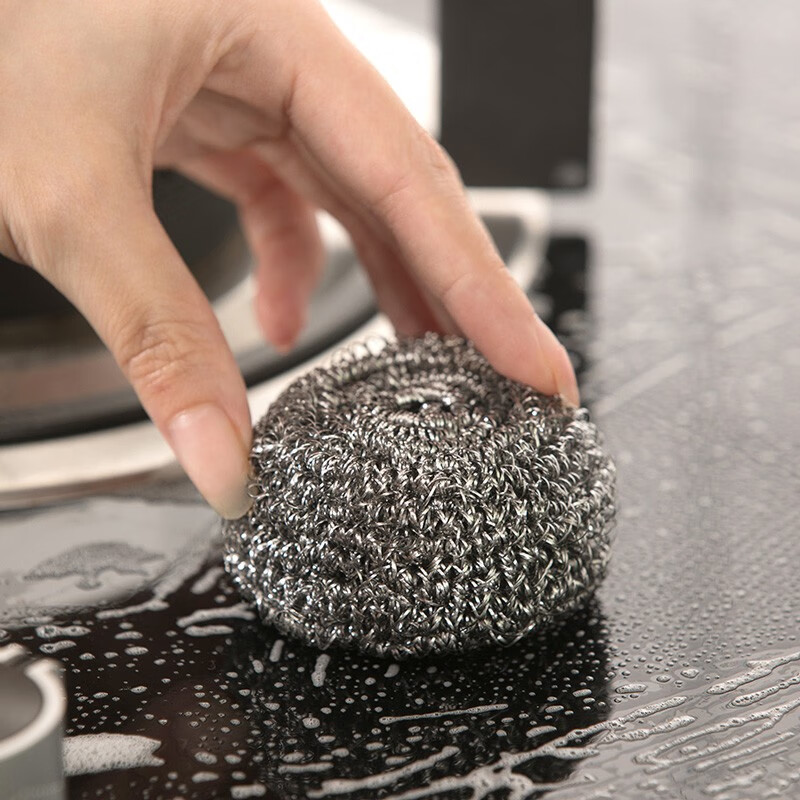 茶花（CHAHUA） 不生锈清洁球钢丝球洗碗铁丝球擦刷洗锅刷锅洗碗 【3包18个】家庭装