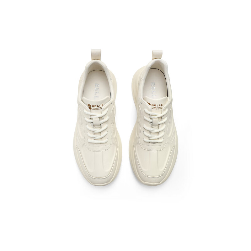 百丽厚底增高休闲鞋2023秋季新打孔透气轻便运动风老爹鞋A1293CM3预售 白色 38