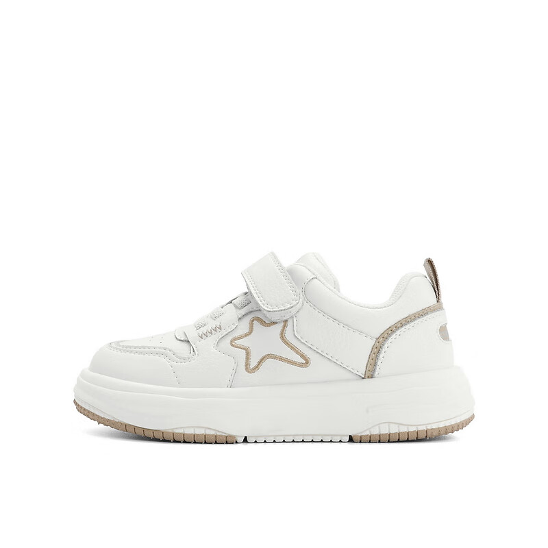 百丽星星小白鞋童鞋2023春季新商场同款清爽百搭休闲板鞋A2321A83 米色 36