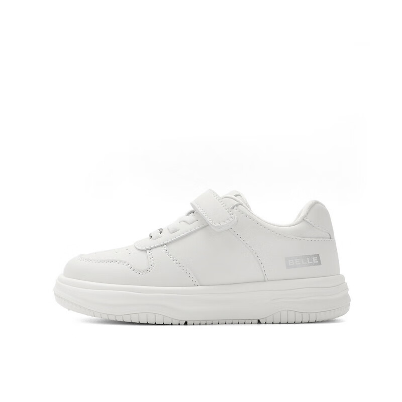 百丽童鞋魔术贴小白鞋2023秋季新商场同款舒适简约板鞋A3102C83 白色 31