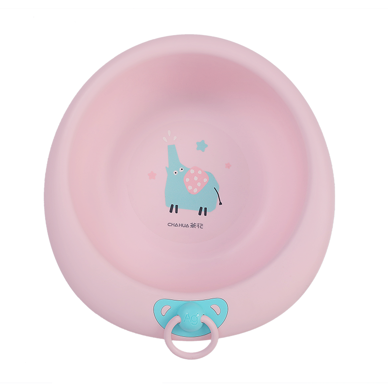 茶花欧铂兹抗菌加厚卡通脸盆塑料脚盆洗PP婴儿童大小脸盆 黄色